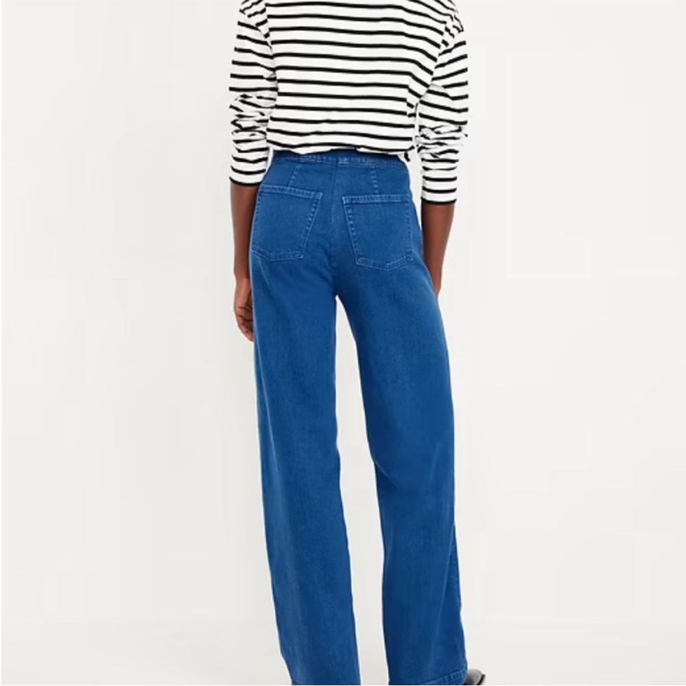 NWT Old Navy Extra High Rise Sky-Hi Wide Let Sailor Style Jeans. Classic. Beach - Picture 6 of 14